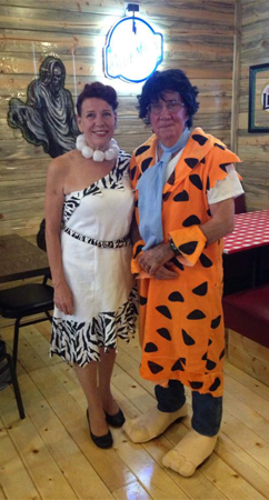 two woman in halloween costumes